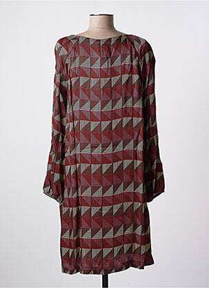 Robe mi-longue coupe fluide manches longues marron LA FÉE ATELIER BY LA FÉE MARABOUTÉE femme