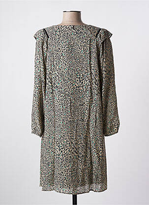Robe courte coupe fluide manches longues beige ONE STEP femme