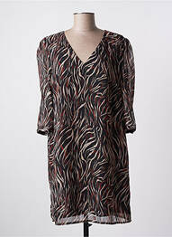 Robe courte manches 3/4 manches 3/4 noir IKKS femme
