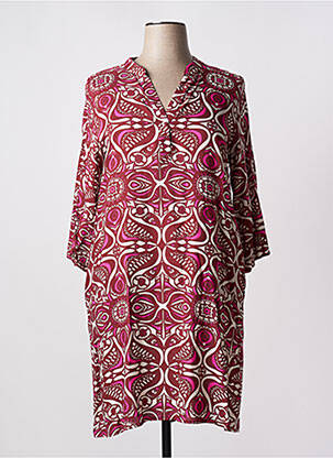 Robe mi-longue manches 3/4 manches 3/4 rouge LA FEE MARABOUTEE femme