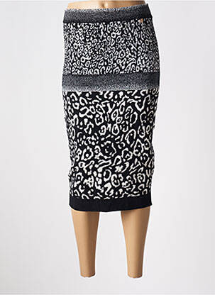 Jupe mi-longue taille haute noir LIU JO femme