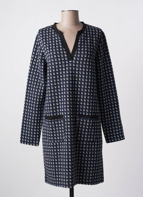 Robe mi-longue manches longues manches longues bleu LA FEE MARABOUTEE femme
