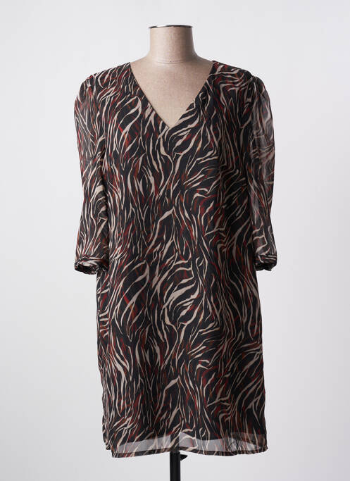 Robe courte manches 3/4 manches 3/4 noir IKKS femme