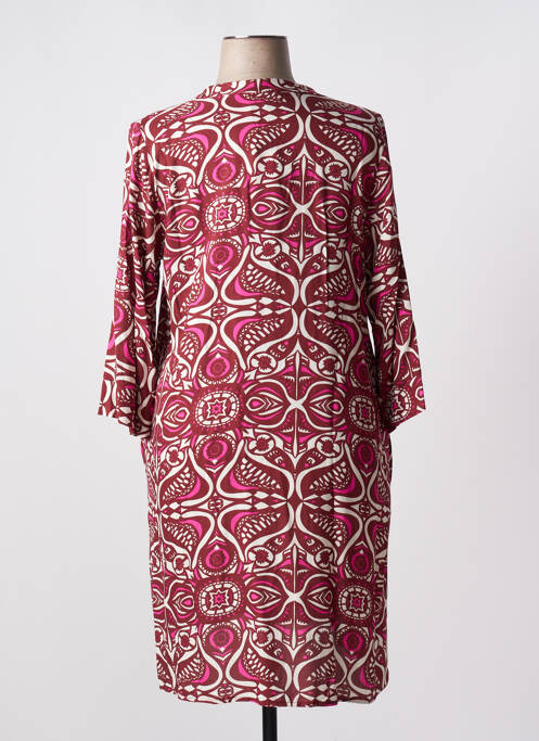 Robe mi-longue coupe fluide manches 3/4 rouge LA FEE MARABOUTEE femme