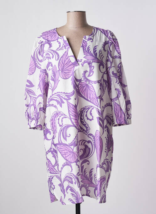 Robe courte violet LA FEE MARABOUTEE pour femme