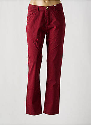 Pantalon slim tissage popeline taille normale rouge TBS femme