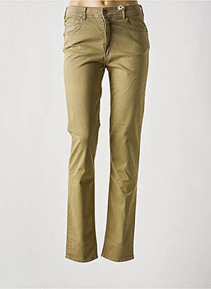 Pantalon slim tissage popeline taille normale vert CIMARRON femme