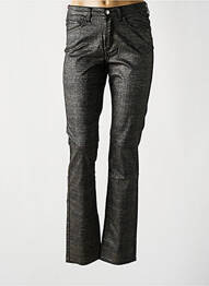 Pantalon slim tissage enduit taille haute gris KANOPE femme