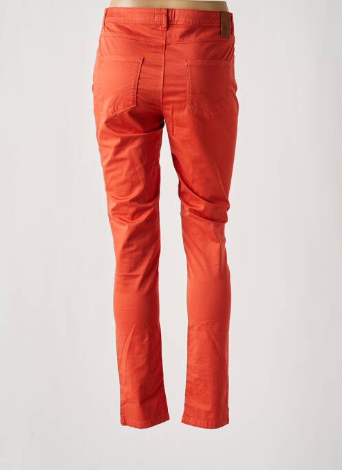 Pantalon slim tissage popeline taille normale orange TBS femme