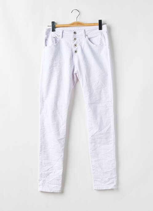 Jeans coupe slim blanc PLACE DU JOUR pour femme