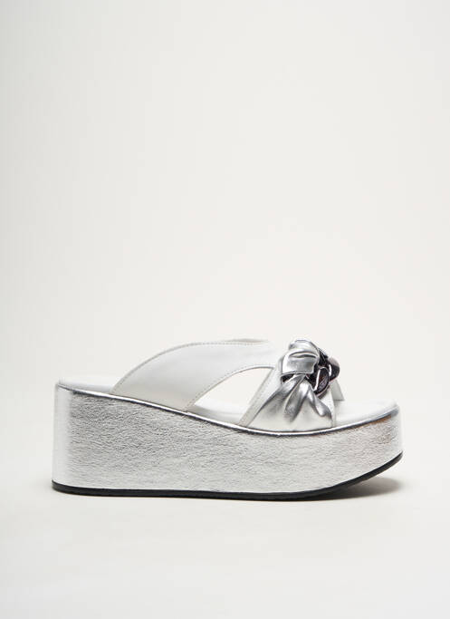 Mules/Sabots argent CAFE NOIR pour femme