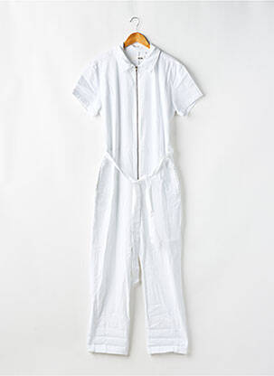 Combi-pantalon poches manches courtes blanc REIKO femme