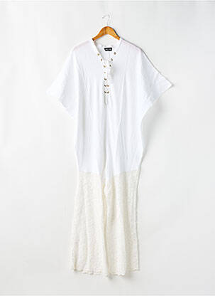 Combi-pantalon manches courtes manches courtes blanc TENDANCE UNIQUE femme