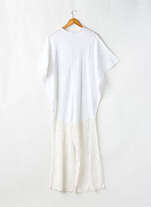 Combi-pantalon manches courtes manches courtes blanc TENDANCE UNIQUE femme