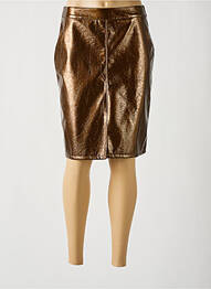 Jupe mi-longue taille à pinces marron VIE TA VIE femme