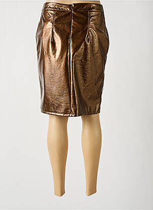 Jupe mi-longue taille à pinces marron VIE TA VIE femme