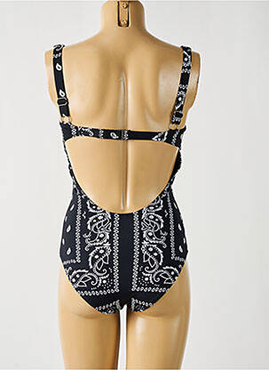 Maillot de bain 1 pièce effet matière satinée haut soutien-gorge moulé noir DAG ADOM femme