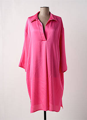 Robe mi-longue coupe fluide manches longues rose SCARLET ROOS femme