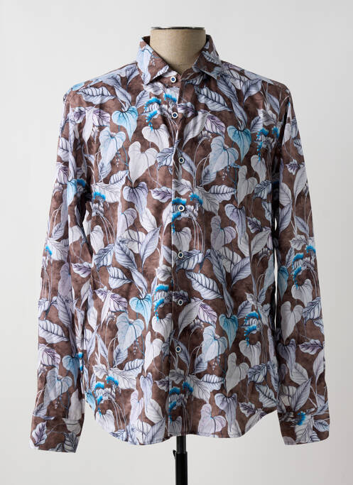Chemise manches longues marron DARIO BELTRAN pour homme