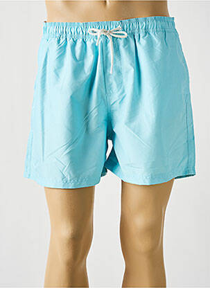 Short de bain effet matière satinée bleu PANAME BROTHERS homme