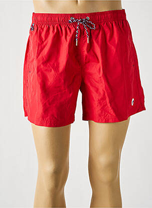 Short de bain effet matière satinée rouge DARIO BELTRAN homme