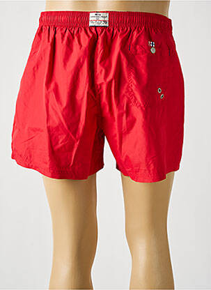 Short de bain effet matière satinée rouge DARIO BELTRAN homme