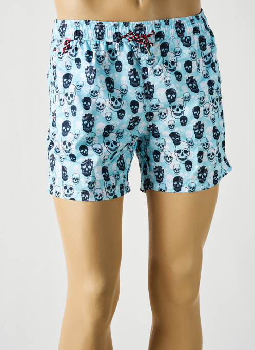 Short de bain imprimé fantaisie bleu DARIO BELTRAN homme