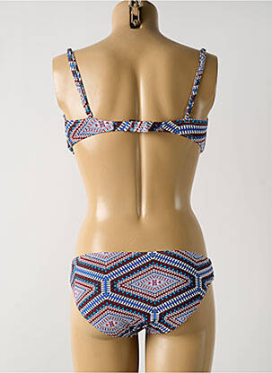 Maillot de bain 2 pièces stretch haut soutien-gorge moulé bleu DAG ADOM femme