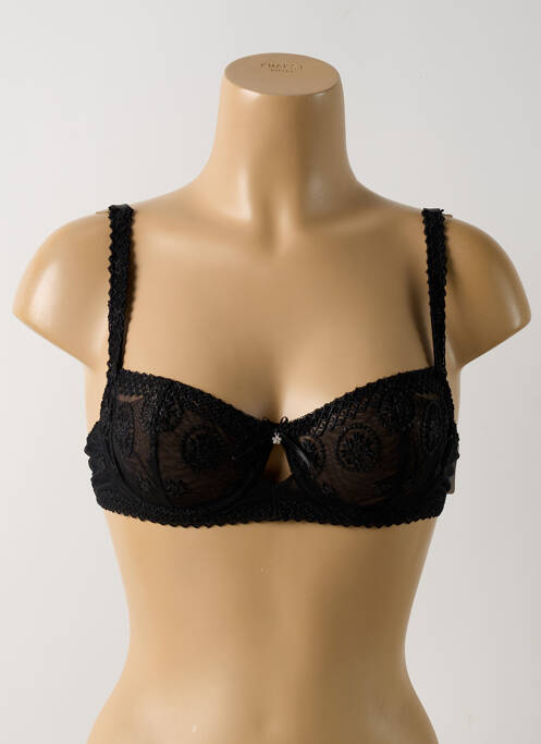 Soutien-gorge effet matière satinée haut soutien-gorge balconnet noir SECRET D'EVA femme