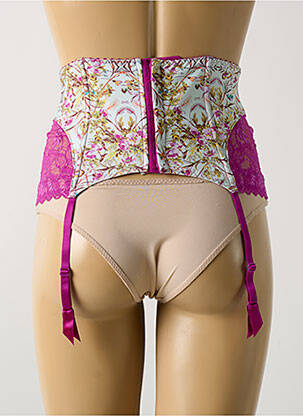 Guêpière/porte-jarretelle effet matière satinée rose AUBADE femme