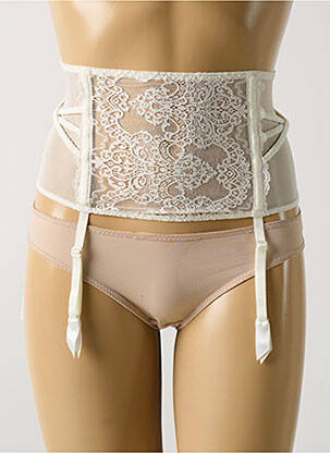 Guêpière/porte-jarretelle effet matière satinée beige AUBADE femme
