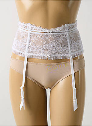 Guêpière/porte-jarretelle effet matière satinée blanc AUBADE femme