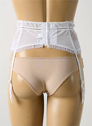 Guêpière/porte-jarretelle effet matière satinée blanc AUBADE femme