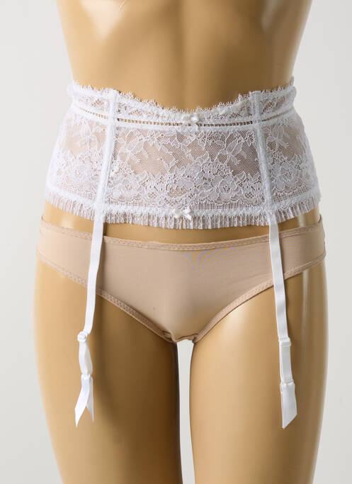 Guêpière/porte-jarretelle effet matière satinée blanc AUBADE femme