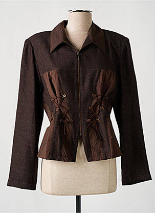 Veste casual poches marron UN POINT C EST TOUT femme