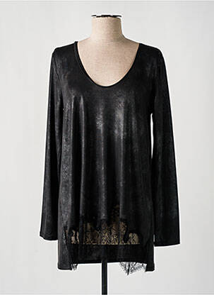 Top stretch manches longues noir LAUREN VIDAL femme