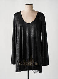 Top stretch manches longues noir LAUREN VIDAL femme
