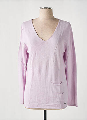 Pull coupe cintrée manches longues violet FELINO femme