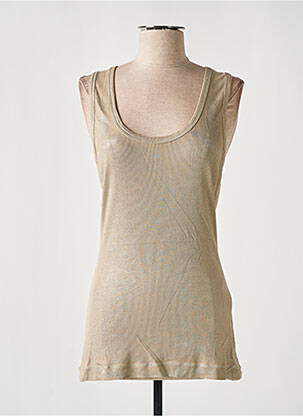Top stretch sans manche beige LAUREN VIDAL femme
