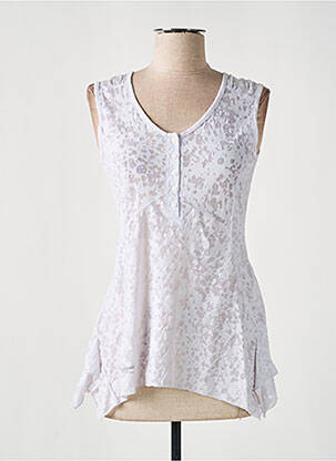 Top tissage jersey sans manche blanc ET COMPAGNIE femme