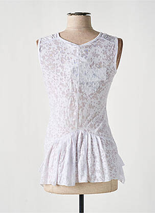 Top tissage jersey sans manche blanc ET COMPAGNIE femme