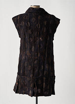 Robe mi-longue sans manche sans manche marron FLEUR DE SEL femme