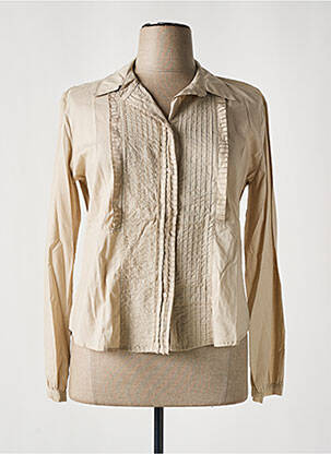 Chemisier coupe cintrée manches longues beige PAUSE CAFE femme