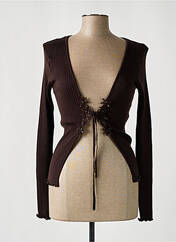 Gilet manches longues marron OSCALITO pour femme seconde vue