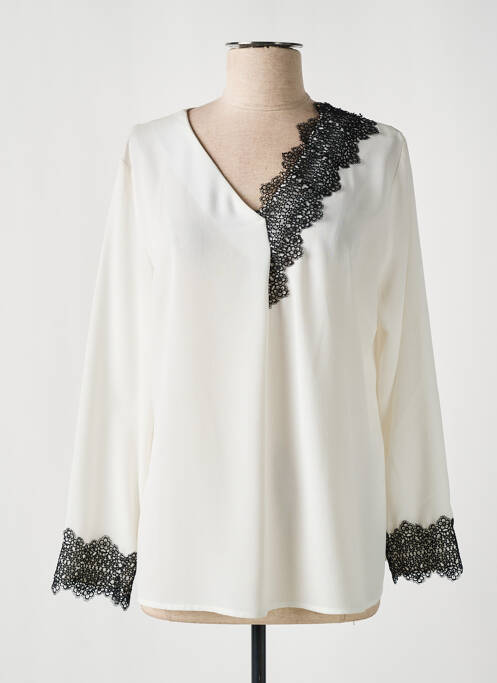 Top coupe fluide manches longues beige POUSSIERE D'ETOLE femme