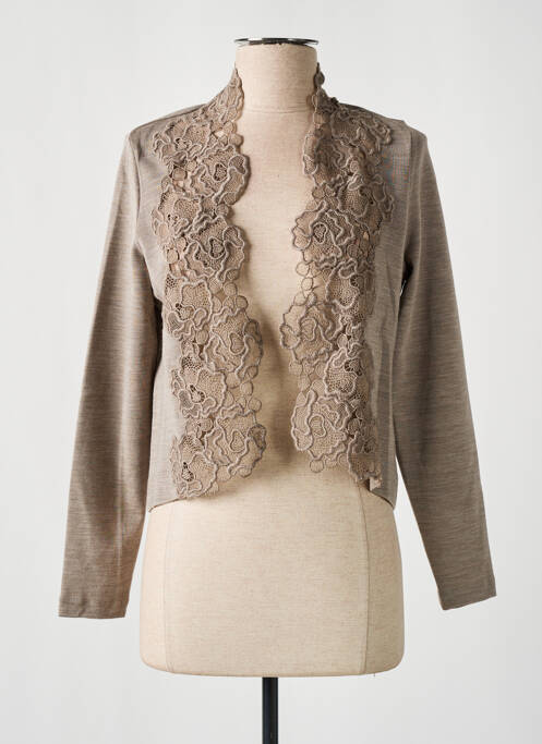 Gilet manches longues beige OSCALITO pour femme