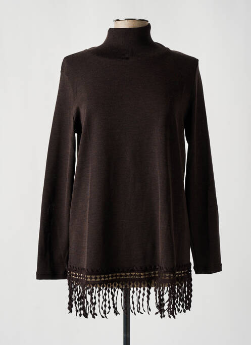 Pull col roulé marron OSCALITO pour femme