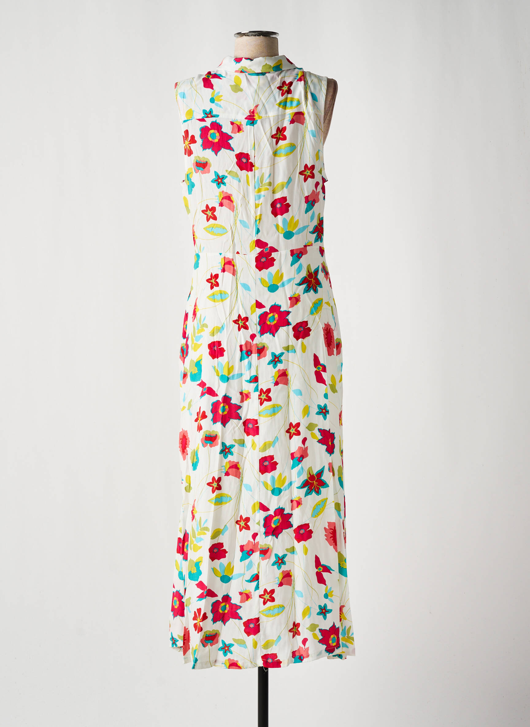 Robe Longue Sans Manches GERRY WEBER - Lin/polyester Jaune - Taille 42 - Très Bon état