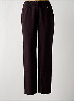 Pantalon droit tissage crêpe taille haute violet MY WAY femme