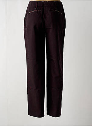 Pantalon droit tissage crêpe taille haute violet MY WAY femme